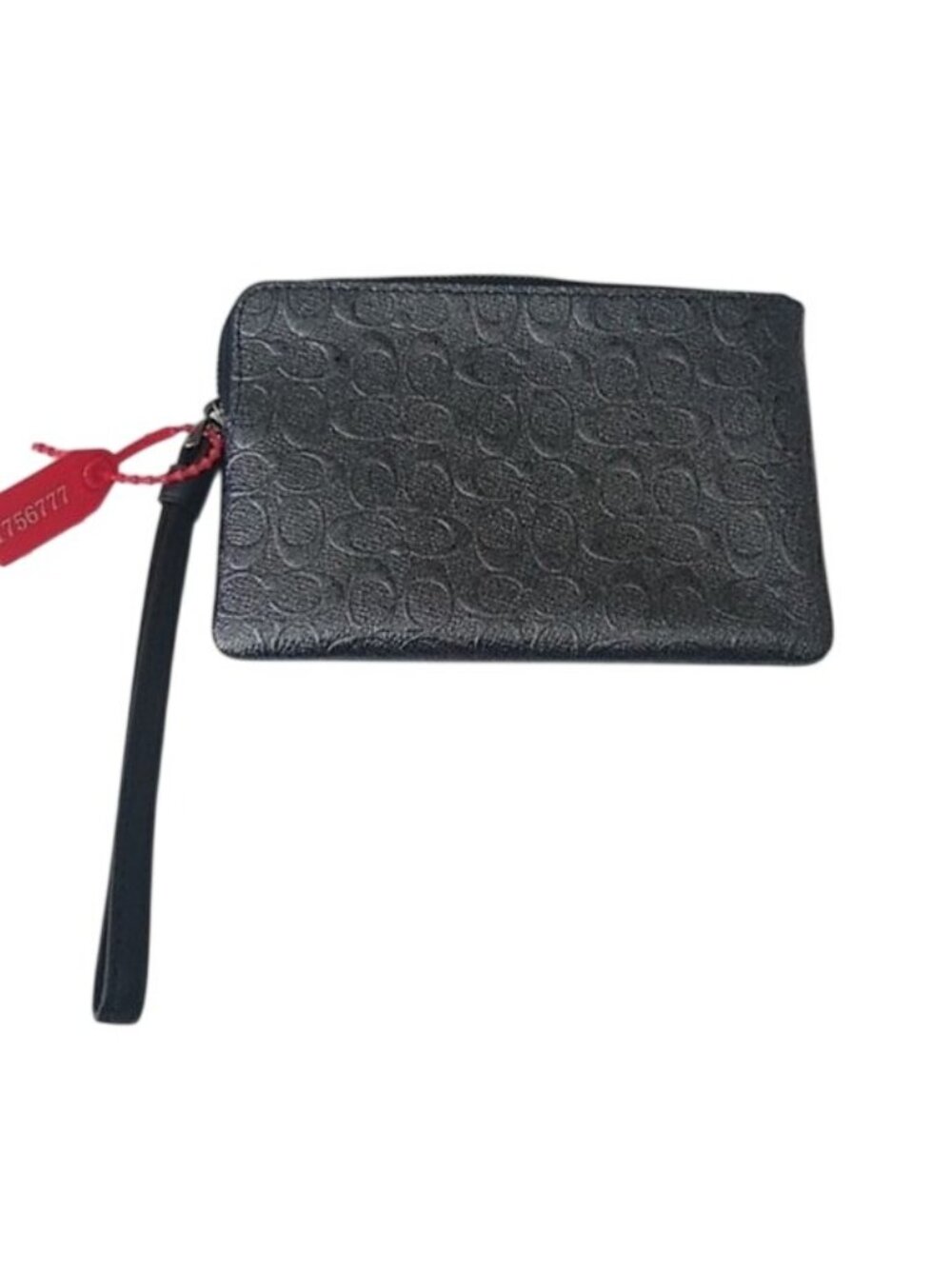 Coach F39168 Signature Glitter Patent Leather Corner Zip Wristlet, QB/Charcoal - Picture 9 of 9